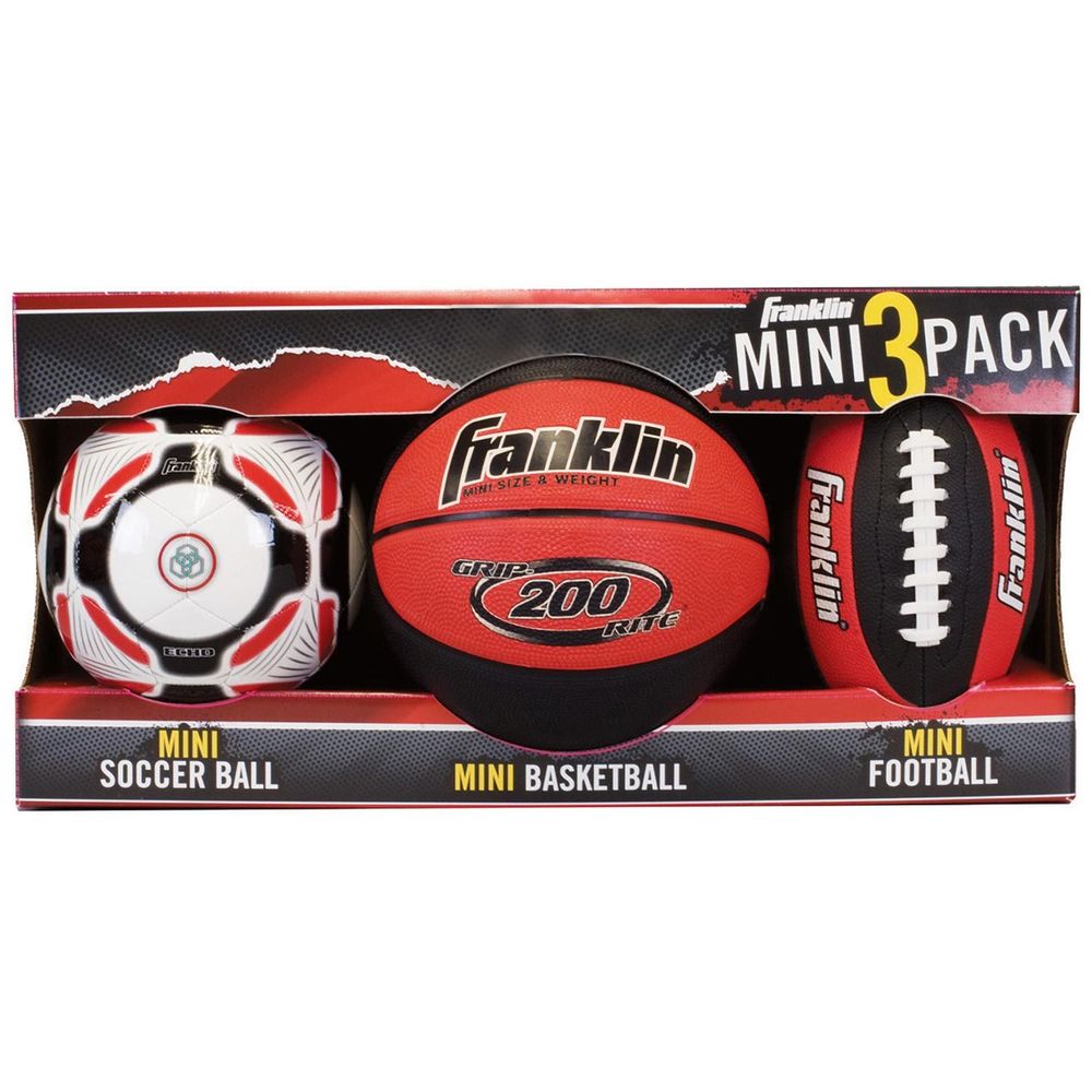 Mini 3 Ball Combo Pack Set Soccer Football Basketball Cheeky Monkey Toys