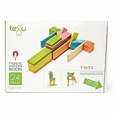 Tegu Magnetic Wooden Blocks Classics 24 Piece Set - Tints