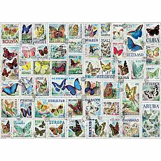 Butterflies Vintage Stamps 500 Large Pc Puzzle