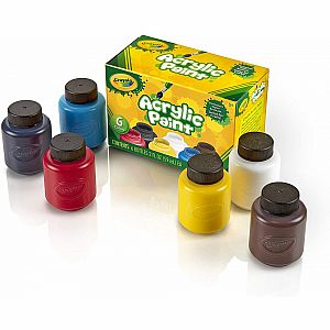 Crayola Acrylic Kids Paint, 6 Colors 