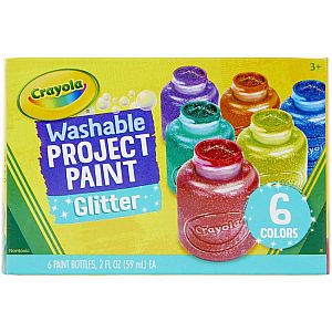 Washable Kids Paint, 6 Glitter Colors