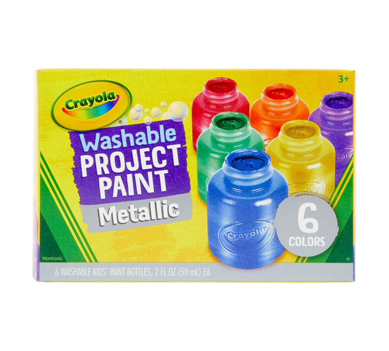 Washable Kids Paint, 6 Metallic Colors - Cheeky Monkey Toys