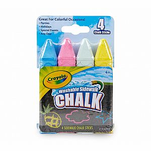 Washable Sidewalk Chalk 4ct