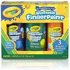 Washable Finger Paint, Secondary Bright Colors, 3ct