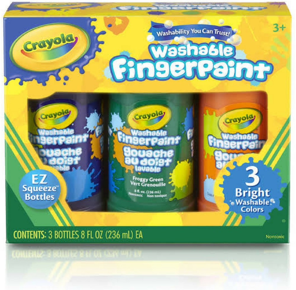 Washable Finger Paint, Secondary Bright Colors, 3ct - Cheeky Monkey Toys