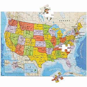100pc Magnetic USA Puzzle