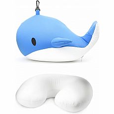 Whale Zip & Flip Travel Pillow