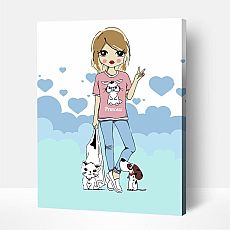 Artwille Paint By Number Little Friend Girl