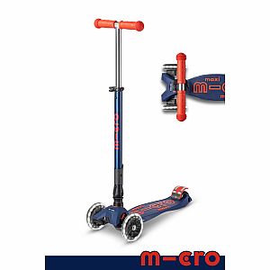 Foldable Navy Blue LED Maxi Deluxe Scooter