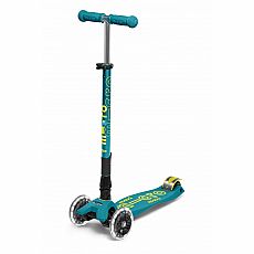 Foldable Petrol Green LED Maxi Deluxe Scooter