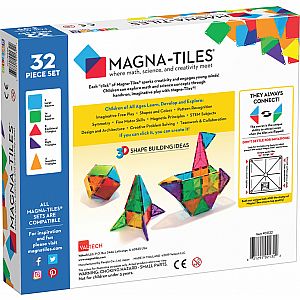 Magna-Tiles® Clear Colors 32 Piece Set